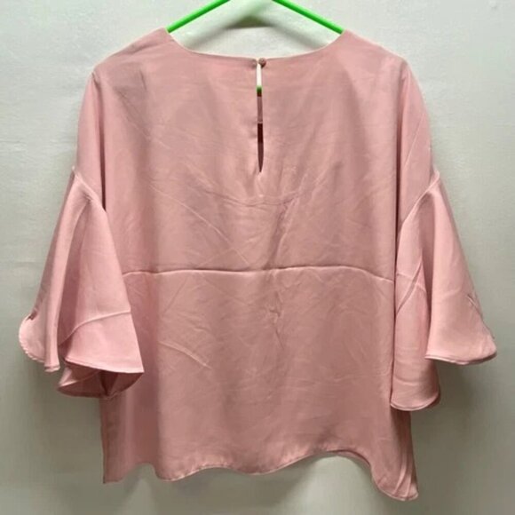 Catherine Malandrino Blouse Women's Small Mauve Pink 3/4 Flutter Sleeve Boho NWT - Picture 2 of 9